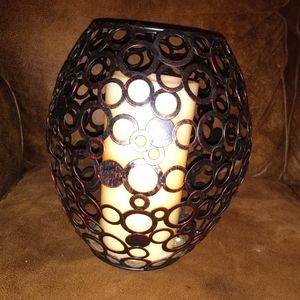 Metal Lantern with flickering candle